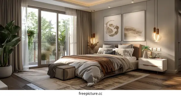 Modern Bedroom Interior Design with Natural Light