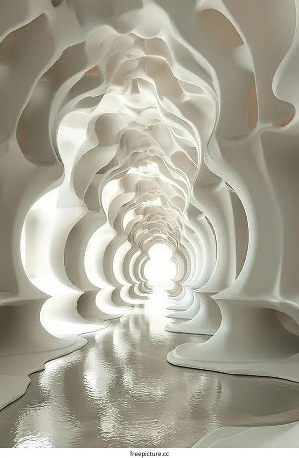 Abstract White Tunnel Architecture Design