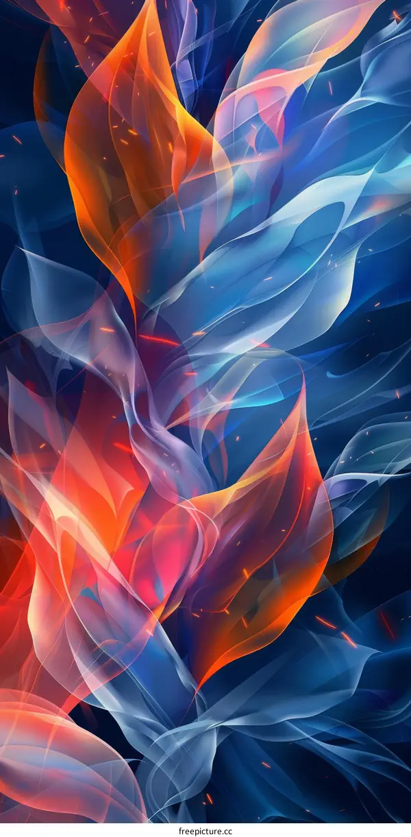 Abstract Red and Blue Petals