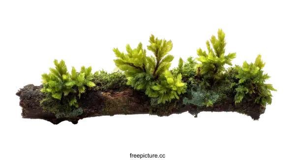 [Transparent Background PNG]Closeup of Moss on a Branch against White Background