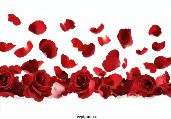 Beautiful Red Rose Petals Falling