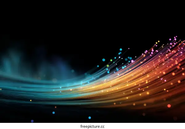 Abstract Colorful Fiber Optic Light Design