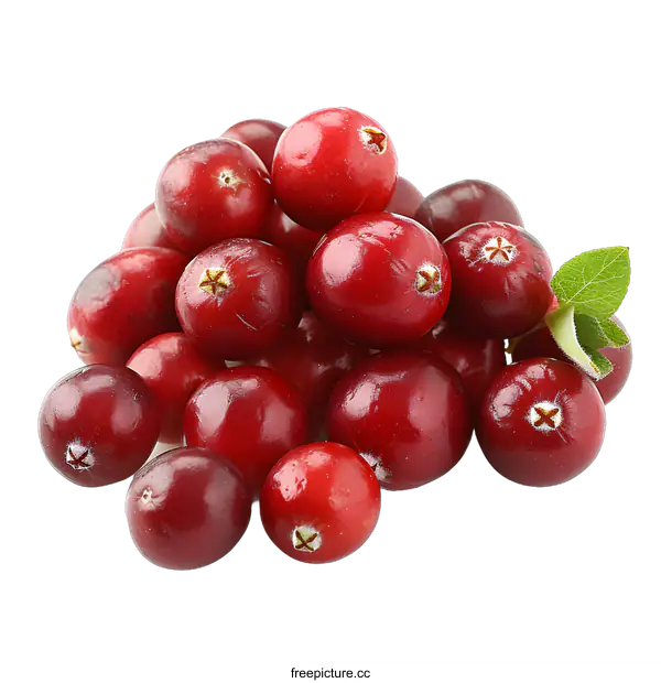 [Transparent Background PNG]Fresh cranberries on white background