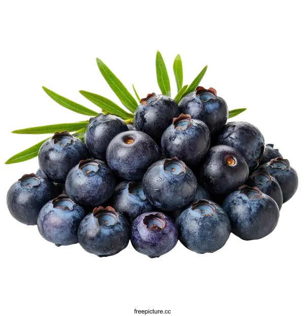 [Transparent Background PNG]Fresh Blueberries Close-up Cluster