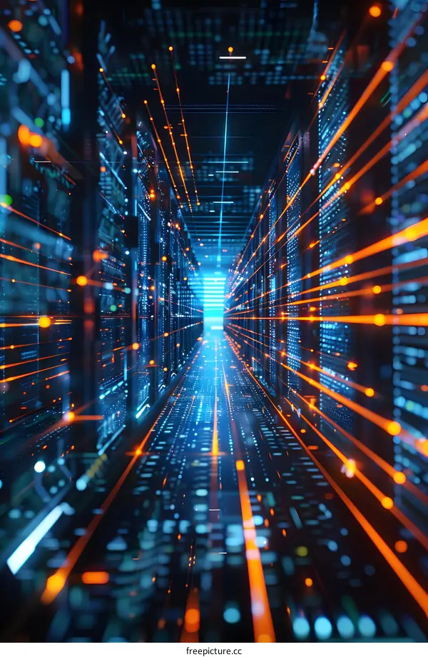Abstract Server Room Data Center Digital Technology