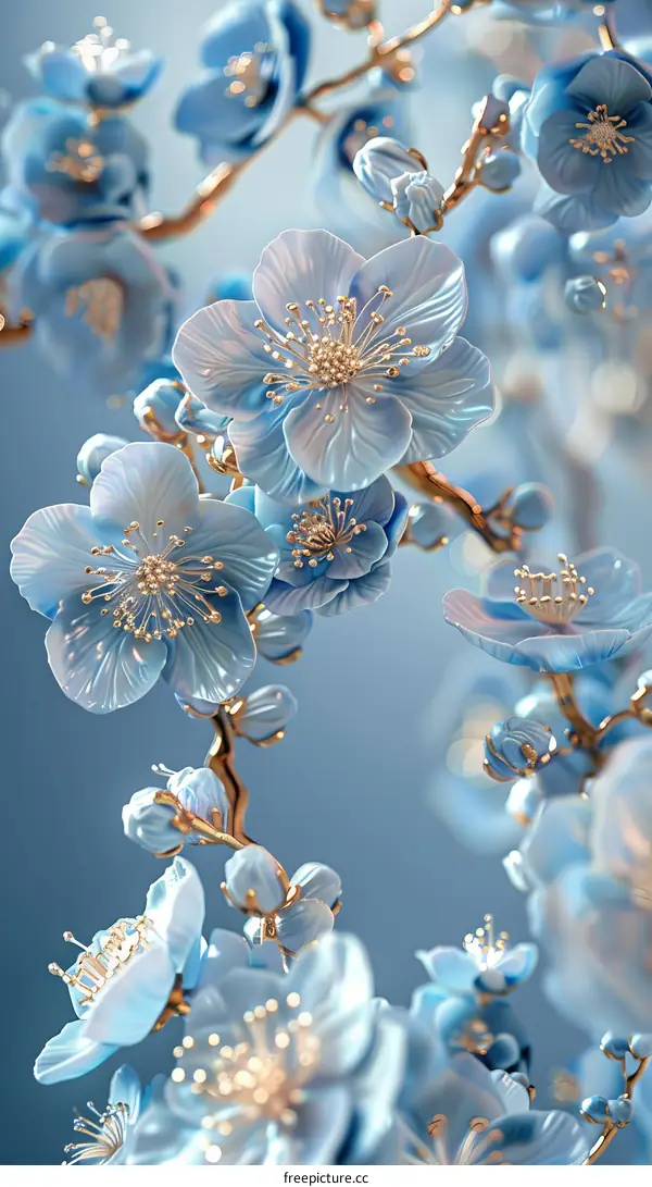 Blue Cherry Blossoms in Full Bloom: A Symbol of Spring and Hope