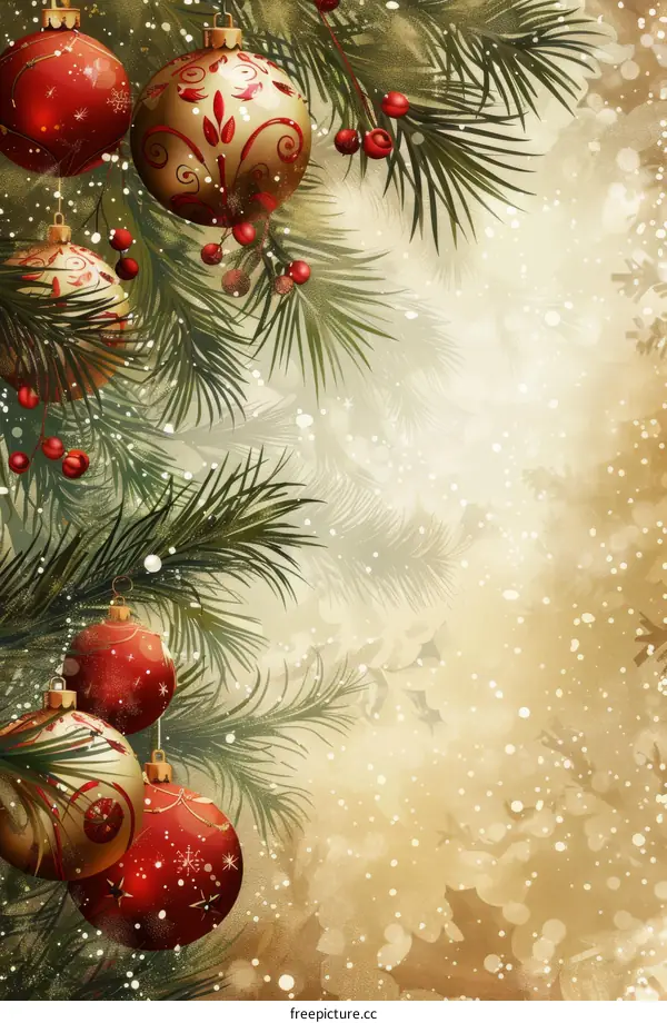 Christmas Tree Branch Decked with Ornaments