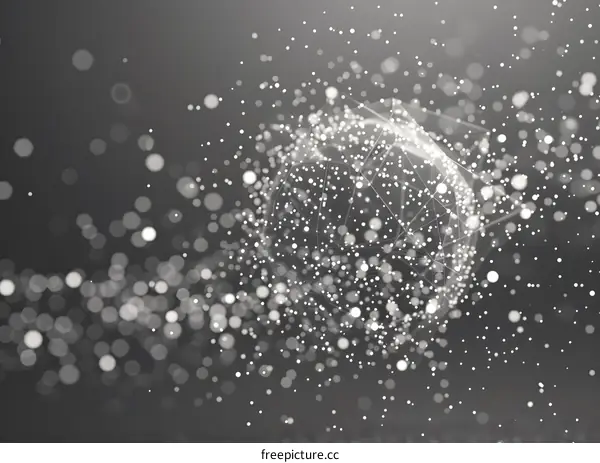 Abstract Digital Network With Geometric Lines and Dots