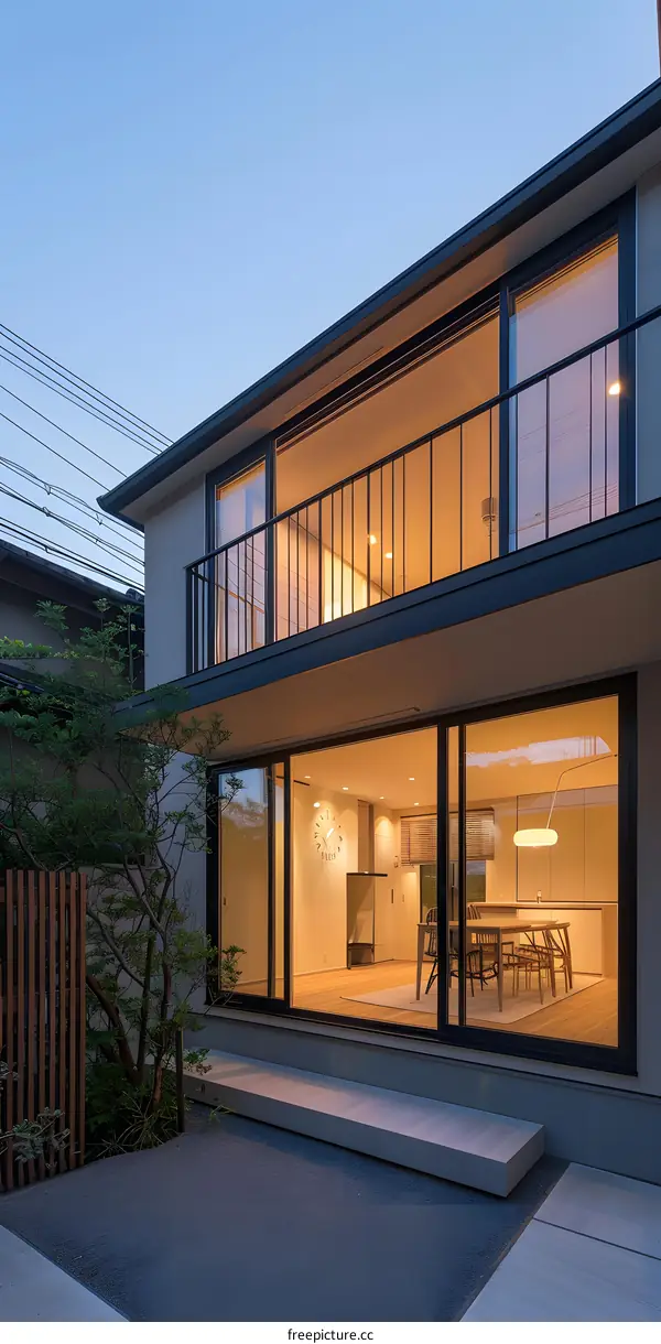 Modern Japanese Home with Patio and Balcony