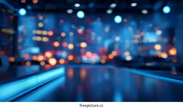 Abstract Futuristic Cityscape Display