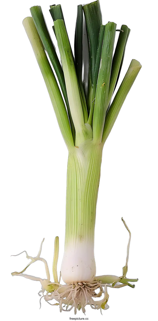 [Transparent Background PNG]Fresh Green Onion With Roots