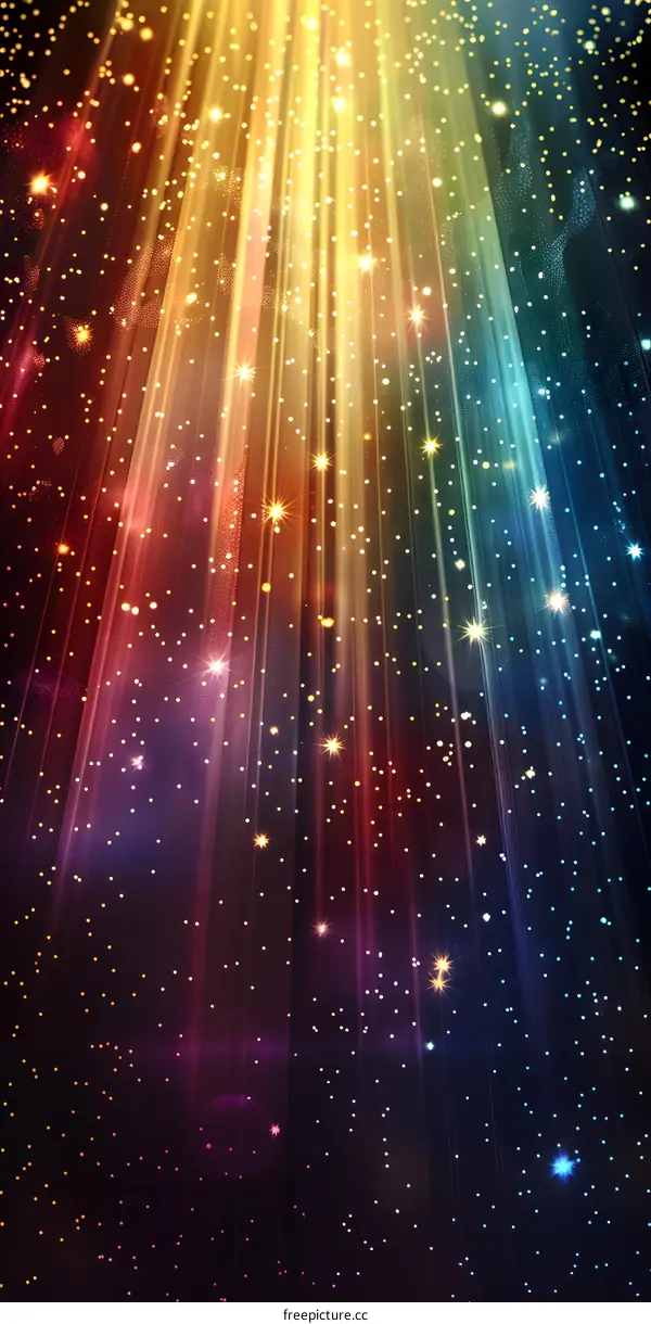 Colorful rays of light