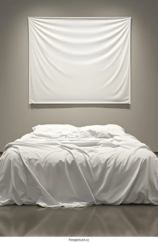 Minimalist Modern Bedroom Interior With White Canvas