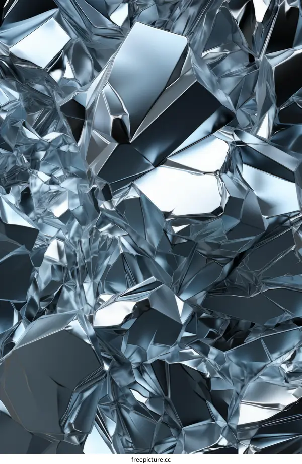 Abstract Digital Art of Sparkling Blue Crystals