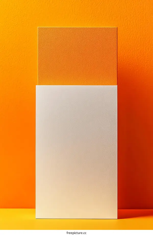 Abstract Geometric Shapes Orange and White Display