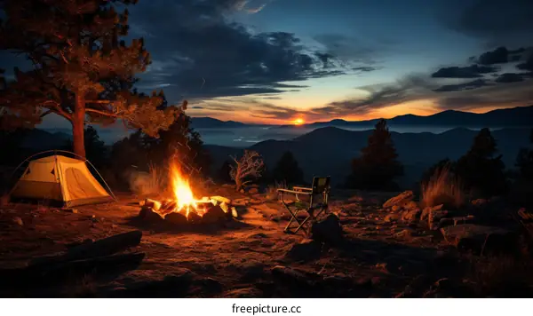 Camping under the stars in the mountains