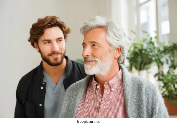 Caregiver and Senior Adult Interaction Close Up