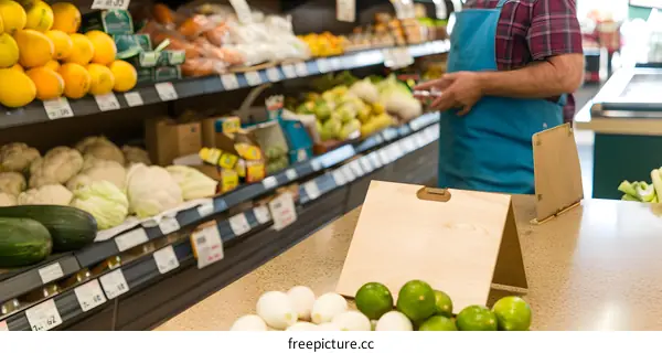 Fresh Produce Display in a Grocery Store