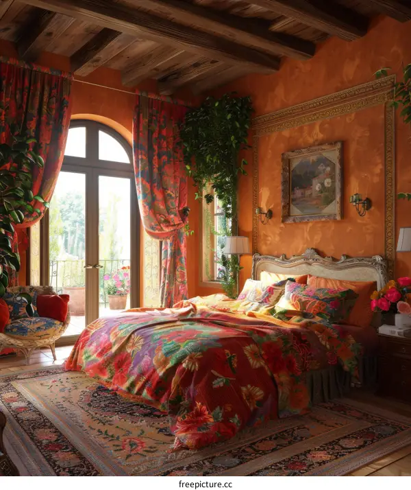Vibrant Boho Bedroom with Rich Textures
