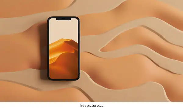 Smartphone on a Sand Dune Background