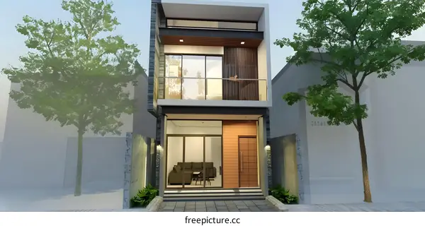 Modern Minimalist Two Story House Exterior Design