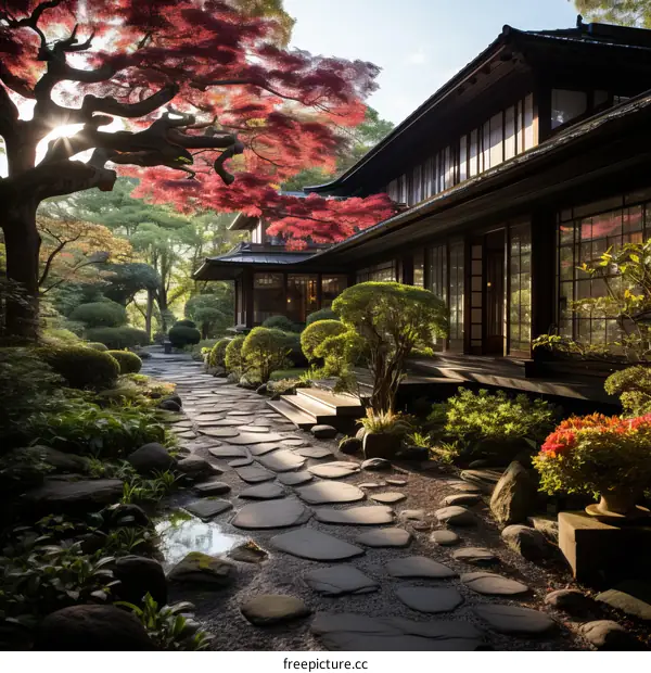 Tranquil Japanese Garden House