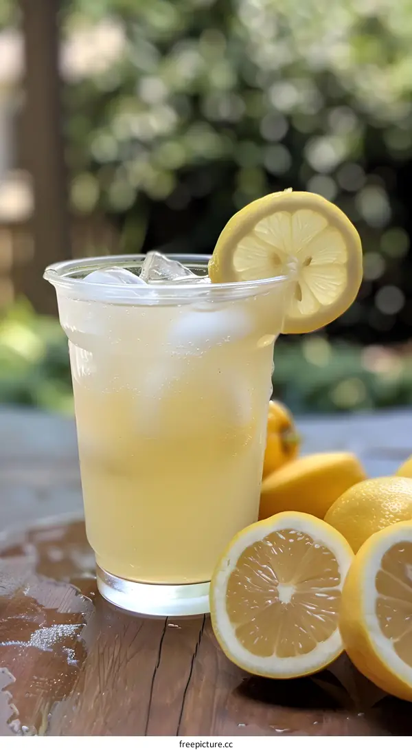 Refreshing Iced Lemonade with Lemon Slices