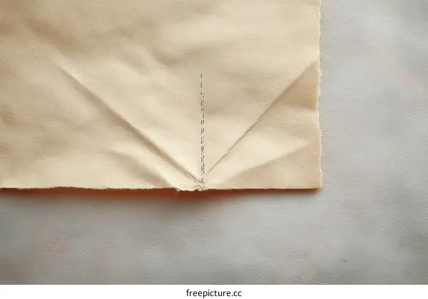 Beige Fabric Texture with Folds and Marks