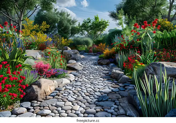 Cobblestone Garden Path