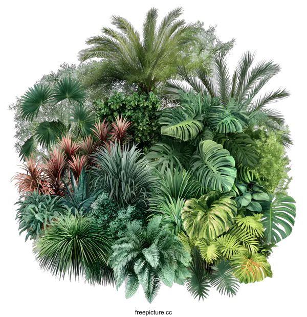 [Transparent Background PNG]Tropical Plants Collection for Garden Design