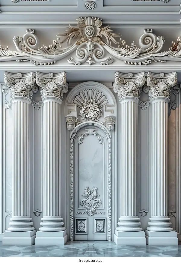 Ornate Classical Columns and Architecture