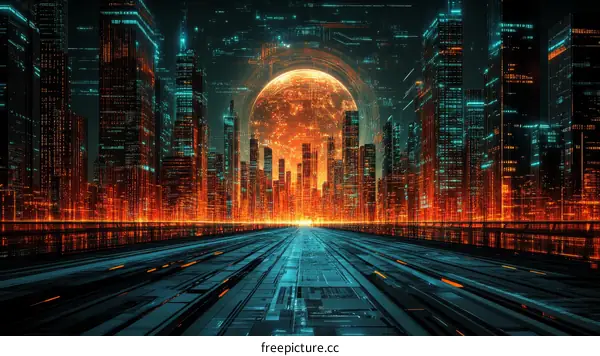 Futuristic Cityscape Cyberpunk Alleyway