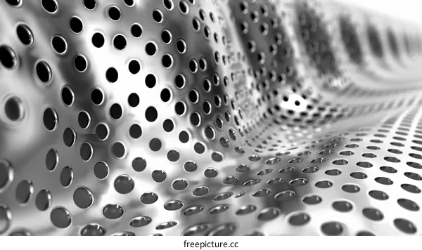 Black and white perforated metal texture background