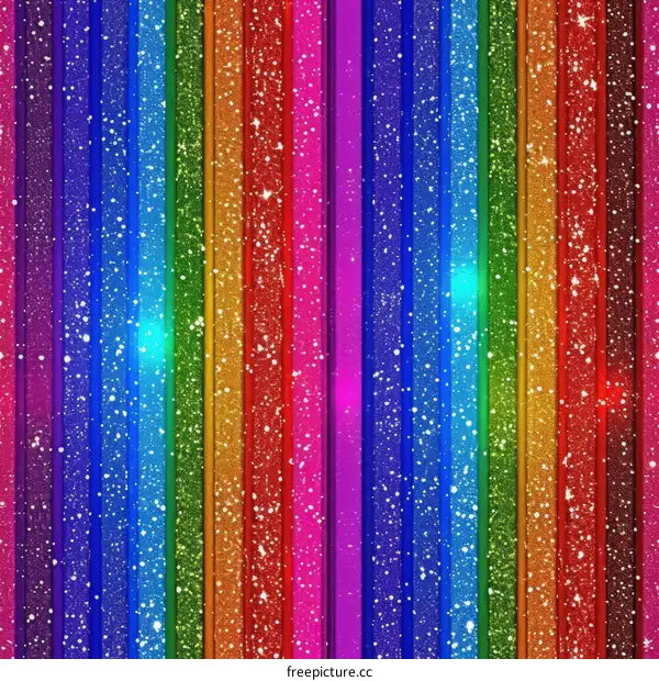 Rainbow Glitter Stripes