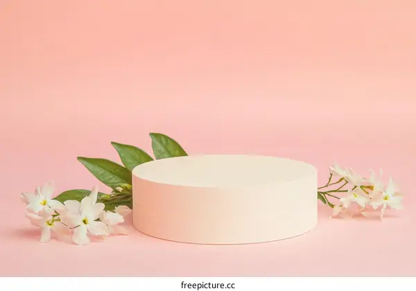 Pastel Pink Floral Display Stand Mockup