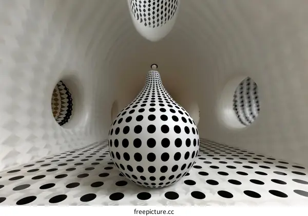 Black and white polka dot tunnel
