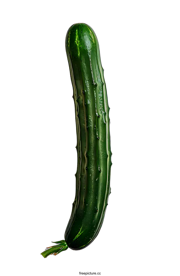 [Transparent Background PNG]A single cucumber on a white background