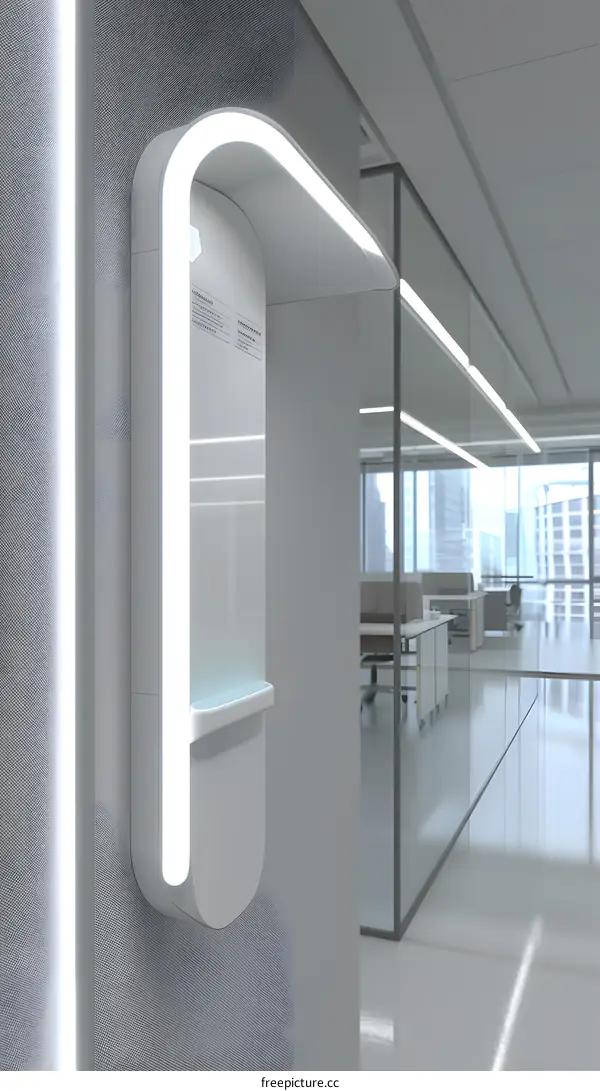 White Wall Mounted Hand Sanitizer Dispenser with LED Light