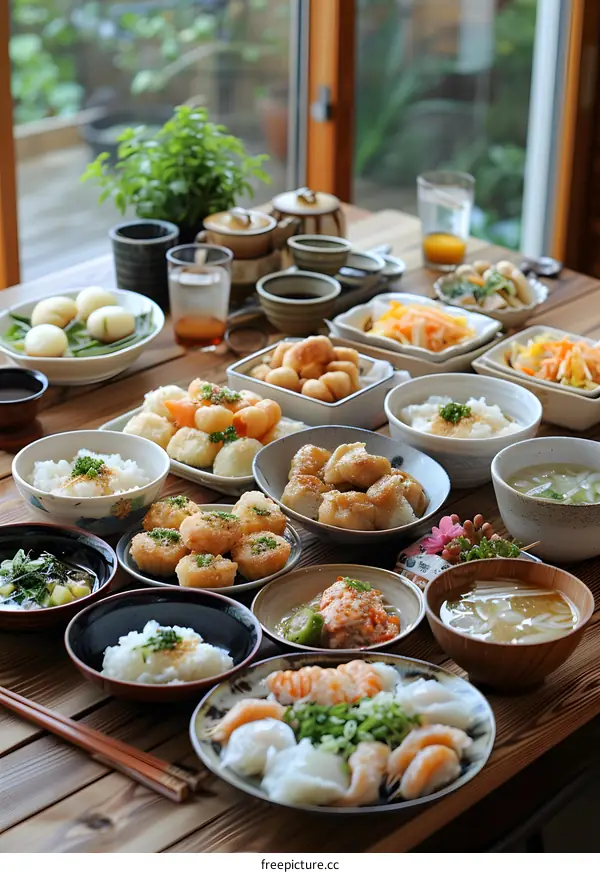 Japanese style food on the table