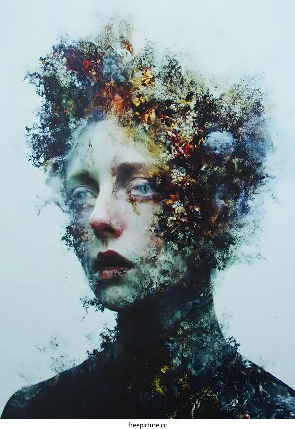Abstract Portrait With Nature Elements