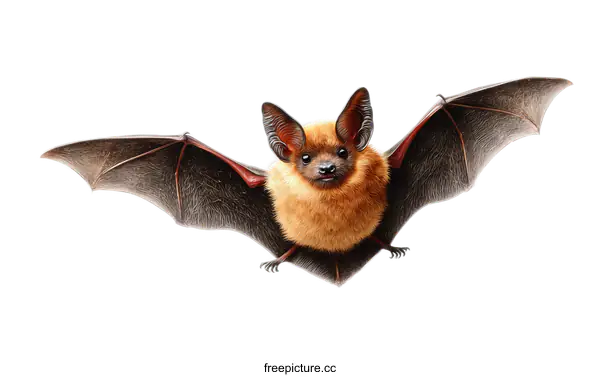 [Transparent Background PNG]Flying Bat Isolated on White Background