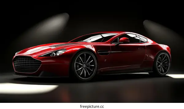 Red Sports Car in Studio Lighting