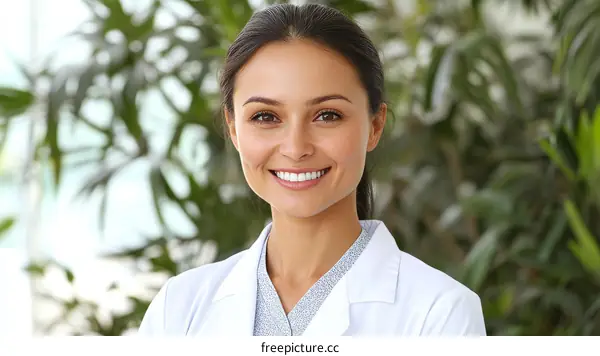 Smiling Asian Woman Doctor Portrait