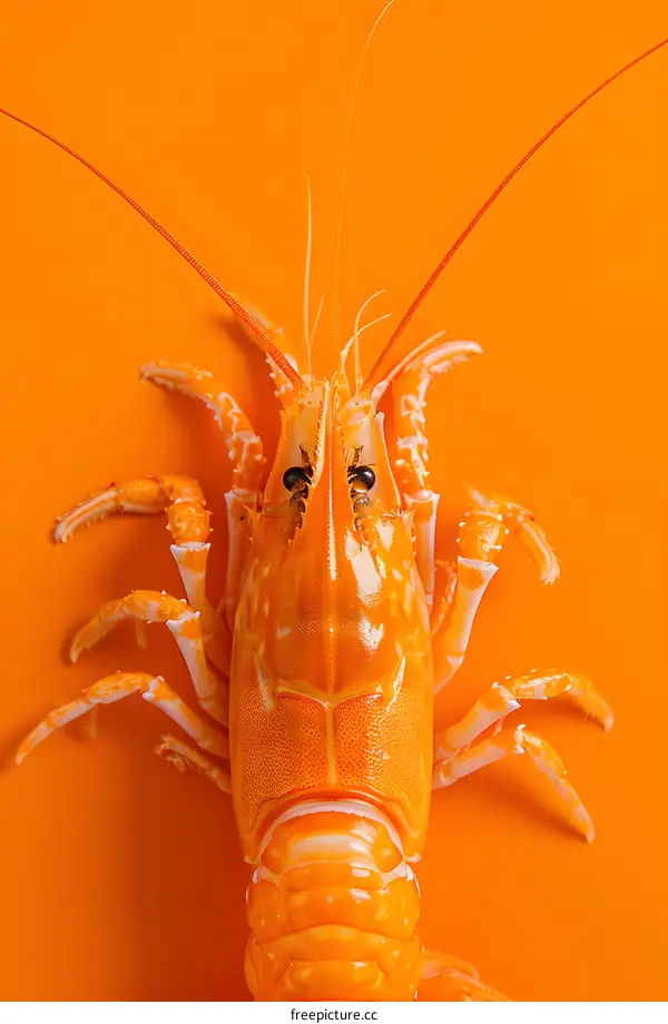 A bright orange lobster