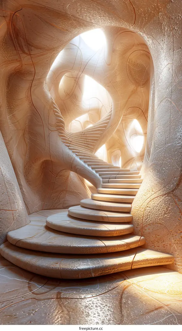 Abstract Cave-Like Architectural Staircase Design