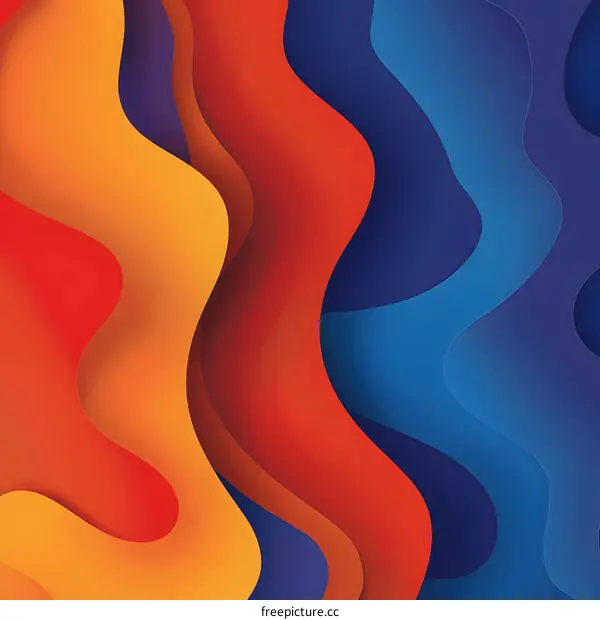 Abstract Colorful Wavy Background Design