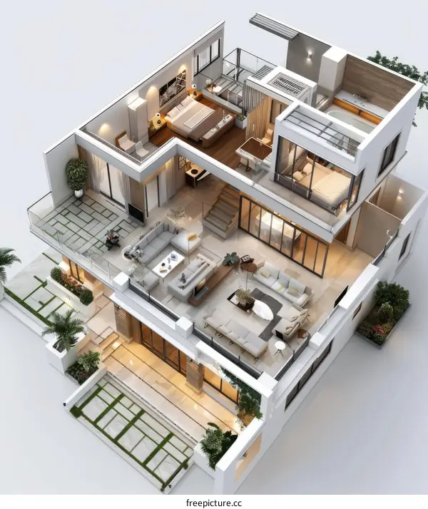 Modern luxury house interior design concept