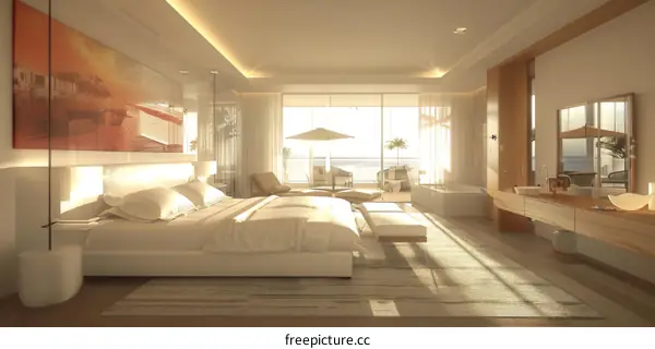 Luxury hotel suite interior