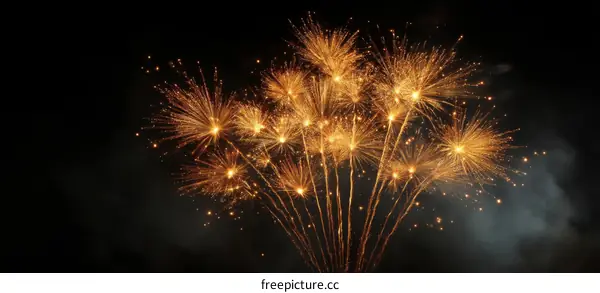 Spectacular Fireworks Display in the Night Sky