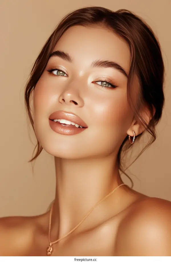 Portrait of a beautiful young woman with a charming smile